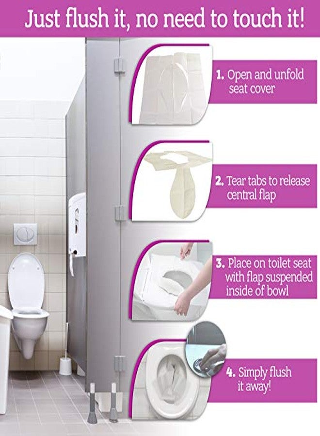 GoHygiene Disposable Paper Toilet Seat Covers 200-Count Pocket Size Travel Packs - Image 2
